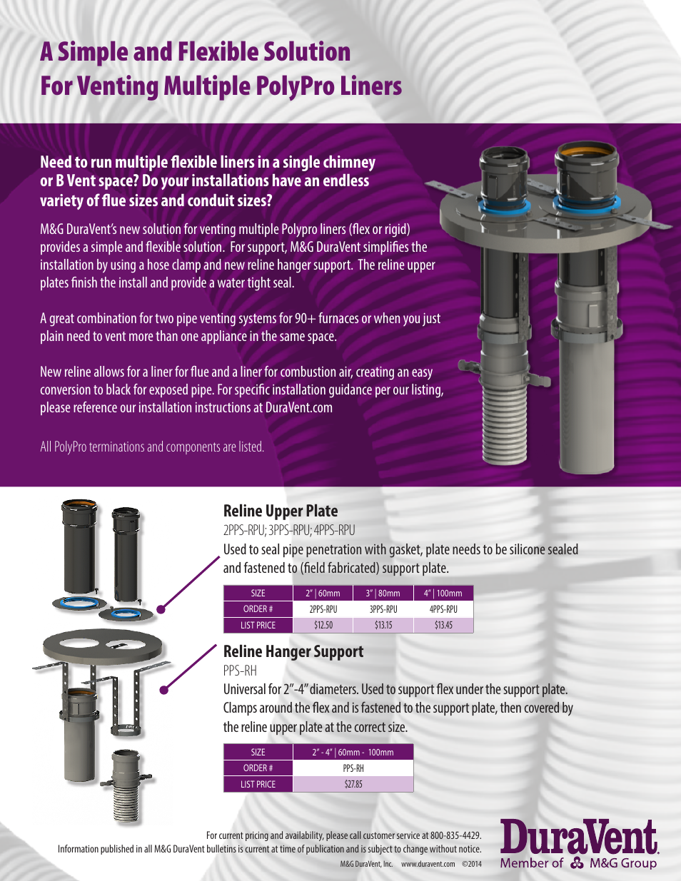 M&G DuraVent PolyPro® Flex User Manual | 1 page