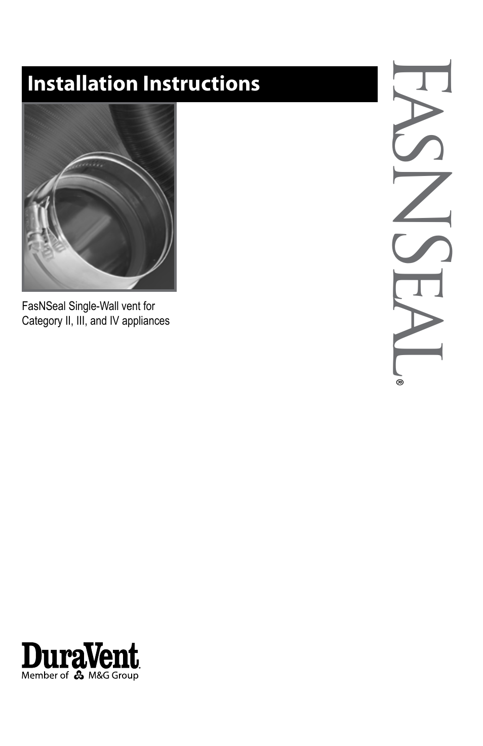 DuraVent FasNSeal Single-Wall User Manual | 20 pages