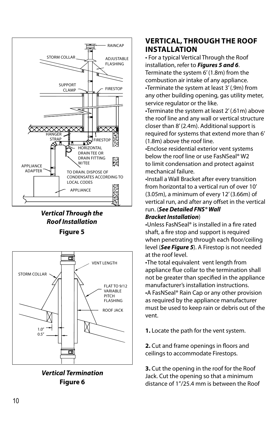 Vertical, through the roof installation, Figure 5 | DuraVent FasNSeal Single-Wall User Manual | Page 10 / 20