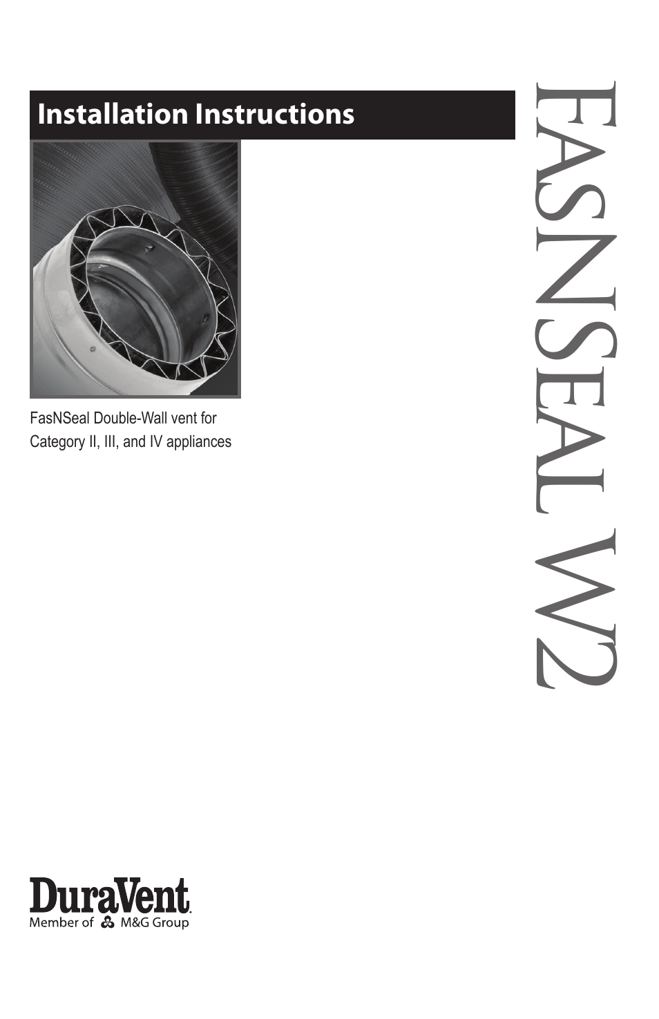 DuraVent FasNSeal W2 Double-Wall User Manual | 12 pages