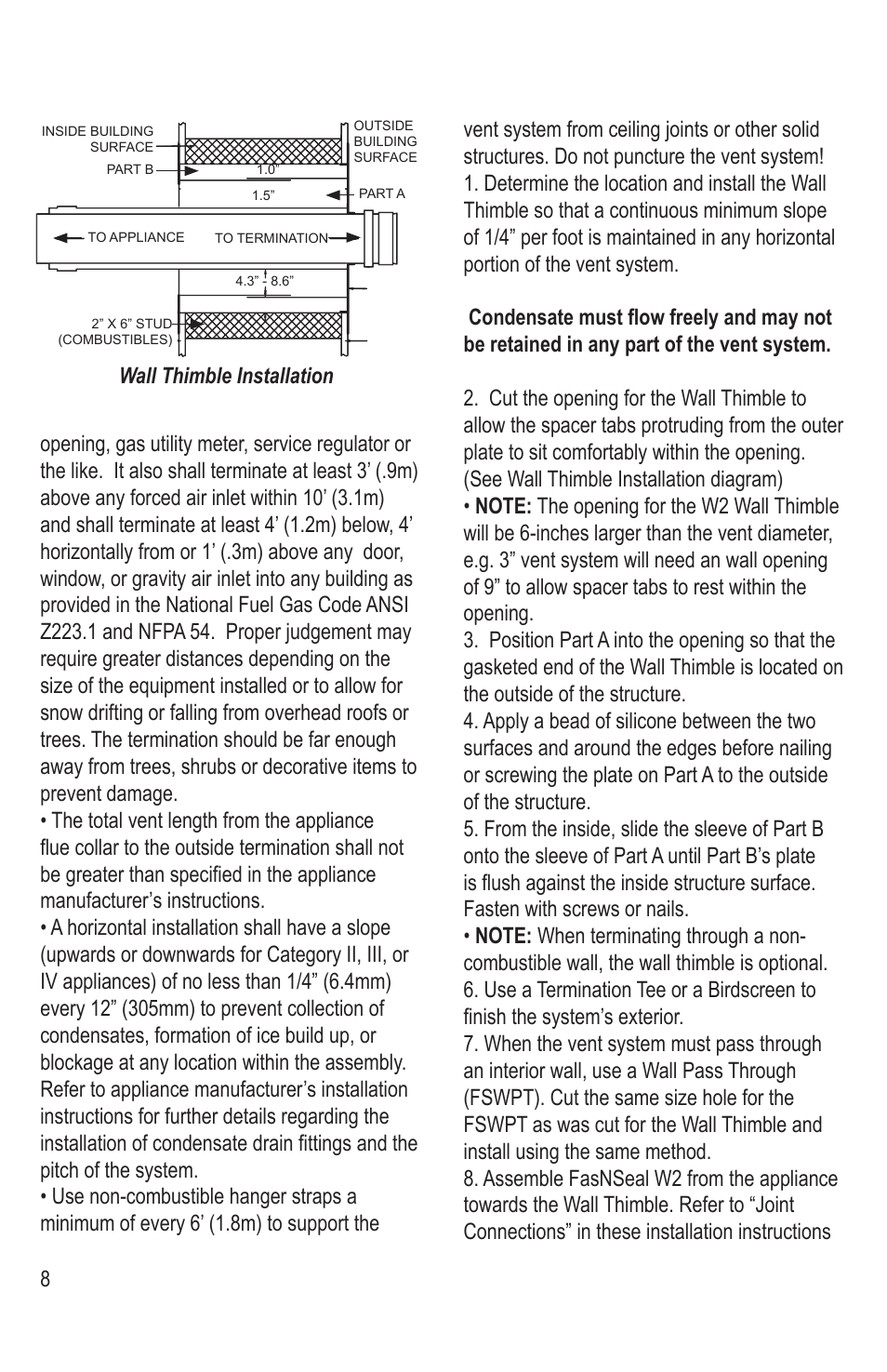 DuraVent FasNSeal W2 Double-Wall User Manual | Page 8 / 12