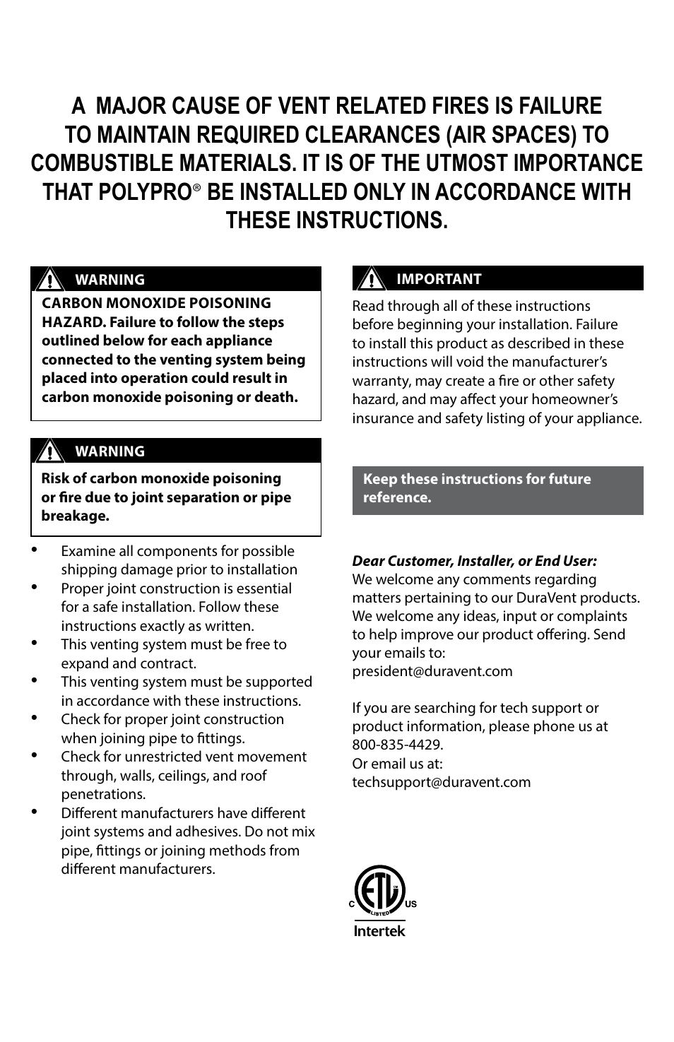 M&G DuraVent DuraStack® User Manual | Page 2 / 41