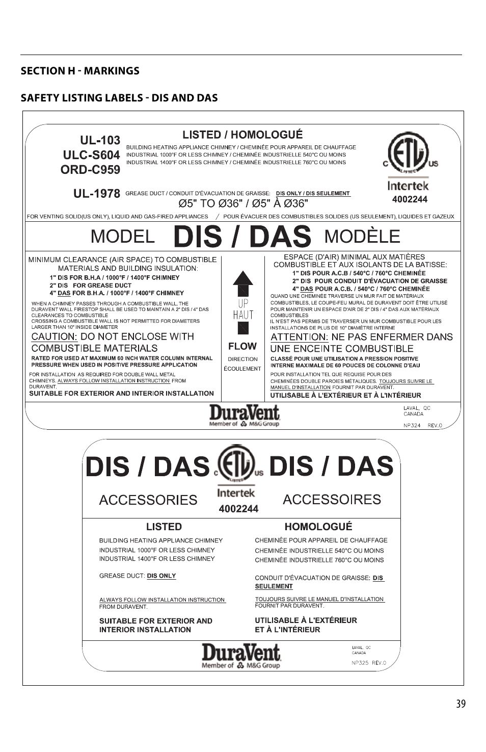 M&G DuraVent DuraStack® User Manual | Page 39 / 41