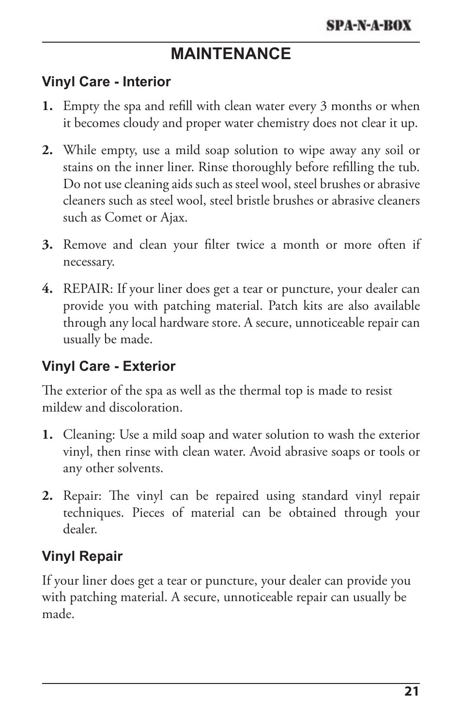 Maintenance | Activeforever CL 100-C User Manual | Page 21 / 30