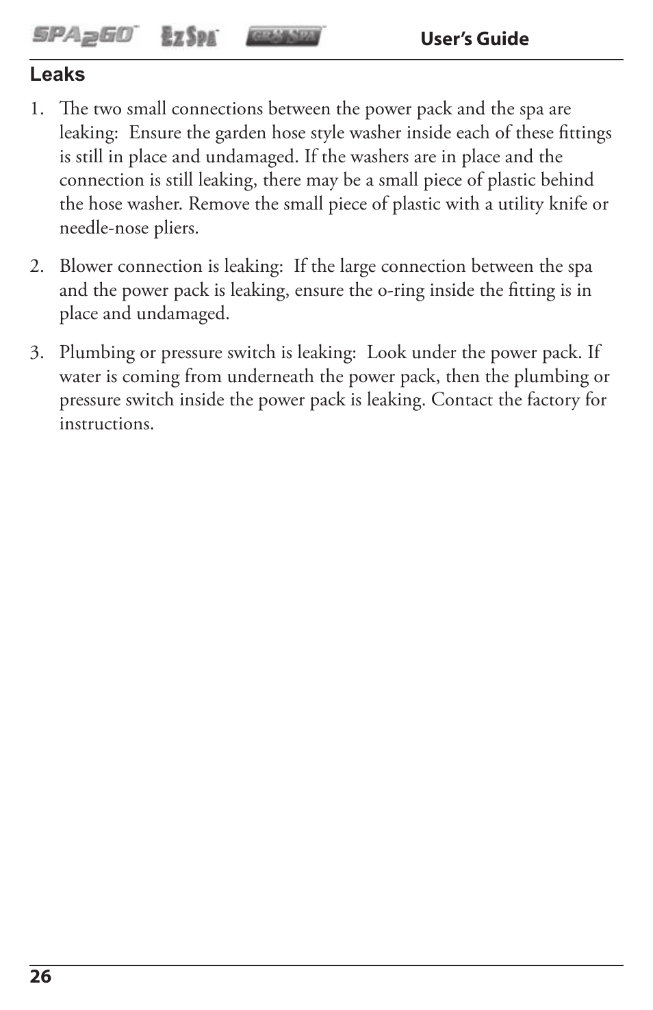 Activeforever Spa2Go STG-1 User Manual | Page 26 / 28