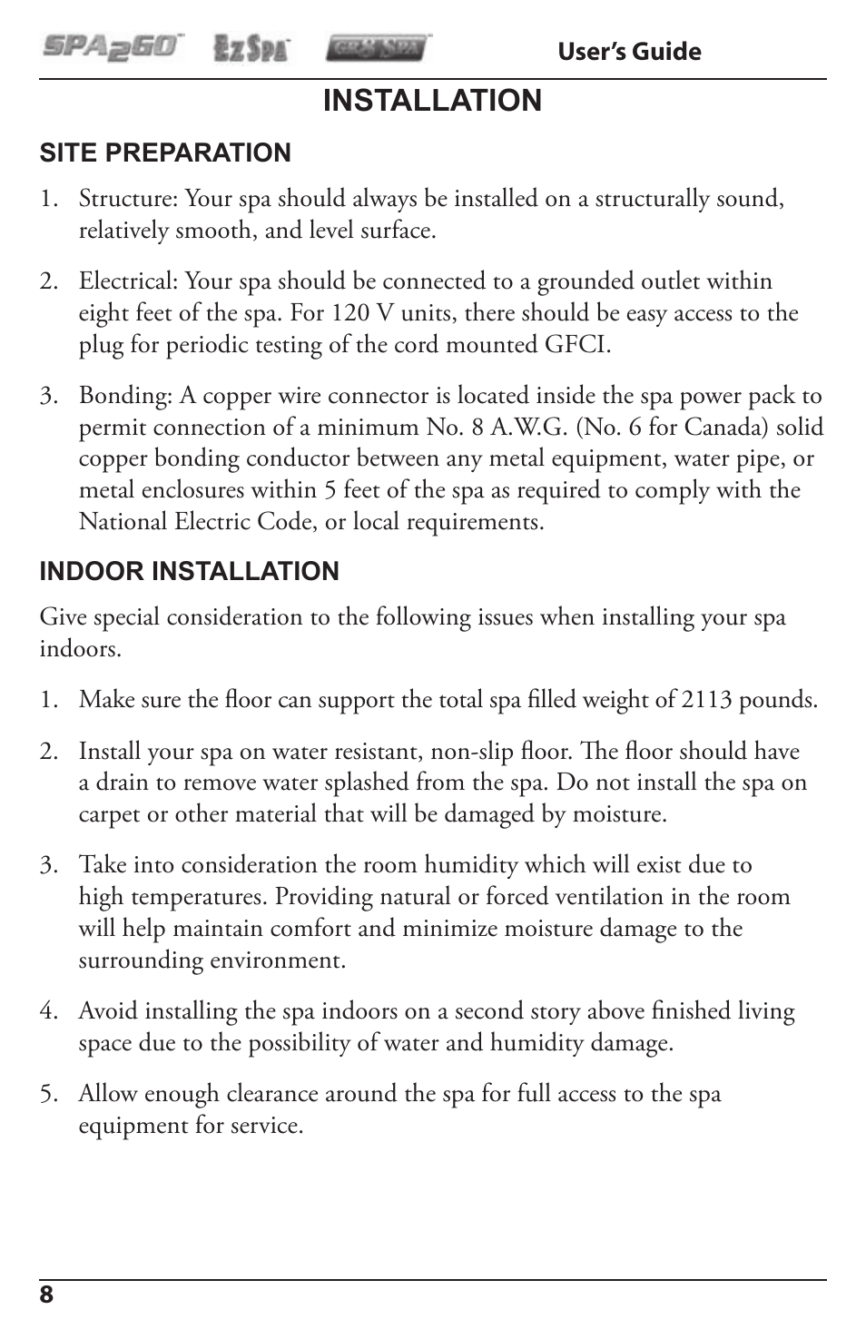 Installation | Activeforever Spa2Go STG-1 User Manual | Page 8 / 28
