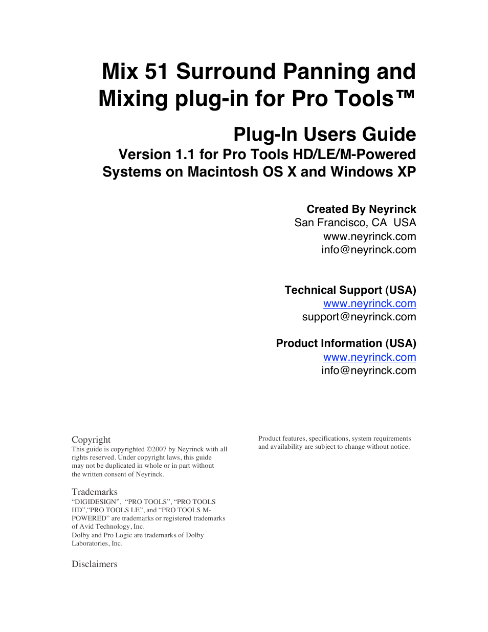 Avid Technology PRO TOOLS MIX 51 User Manual | 17 pages