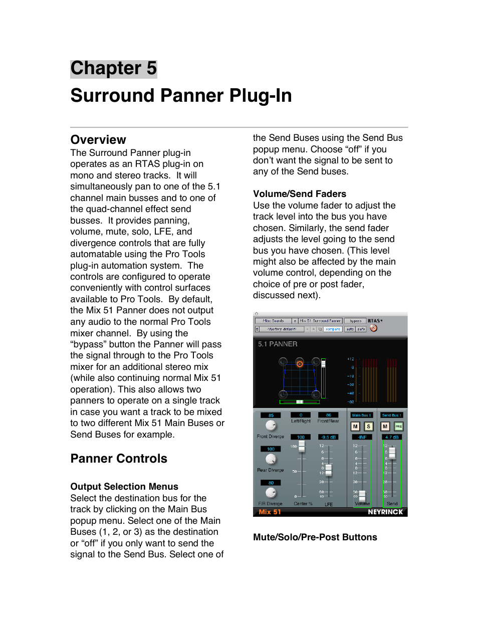 Chapter 5 surround panner plug-in | Avid Technology PRO TOOLS MIX 51 User Manual | Page 10 / 17