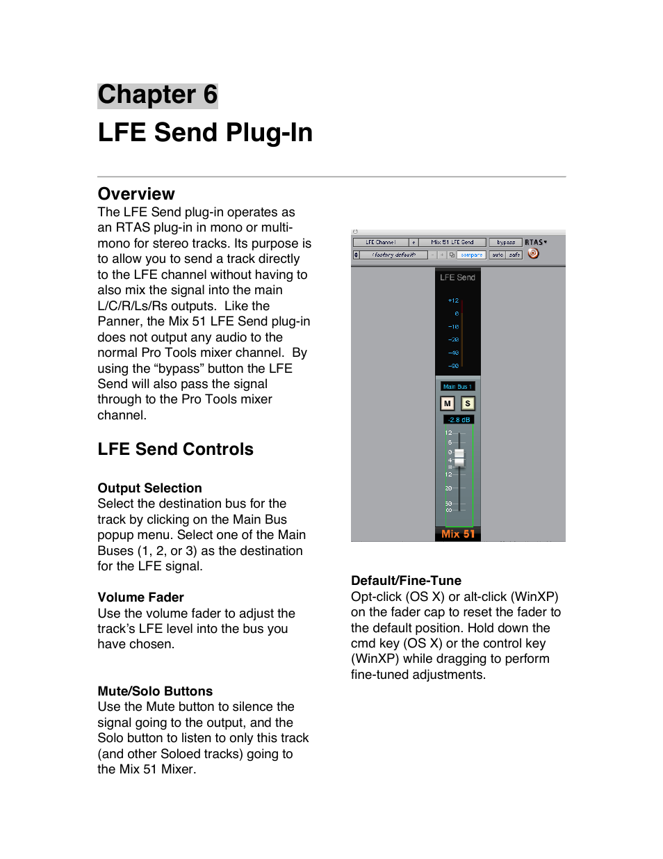 Chapter 6 lfe send plug-in | Avid Technology PRO TOOLS MIX 51 User Manual | Page 13 / 17