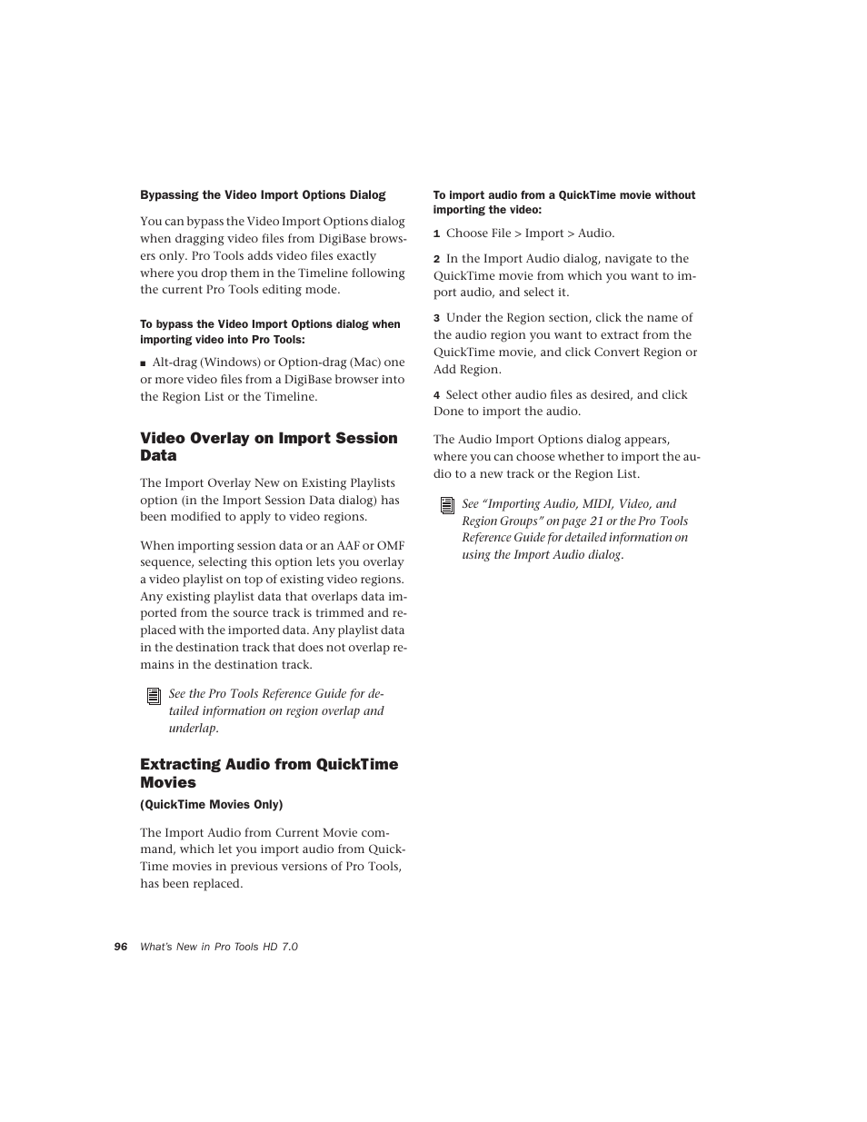 Video overlay on import session data, Extracting audio from quicktime movies | Avid Technology Pro Tools  HD 7.2 User Manual | Page 102 / 130