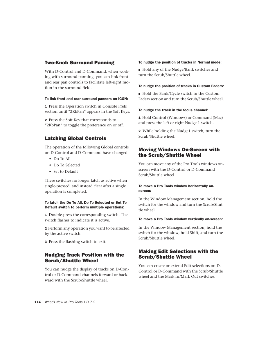 Two-knob surround panning, Latching global controls | Avid Technology Pro Tools  HD 7.2 User Manual | Page 120 / 130