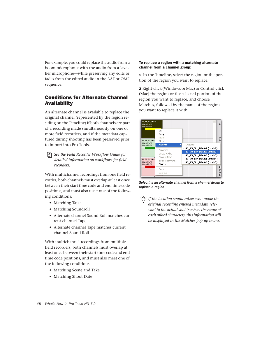 Conditions for alternate channel availability | Avid Technology Pro Tools  HD 7.2 User Manual | Page 54 / 130