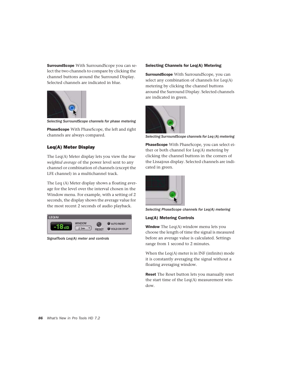 Leq(a) meter display | Avid Technology Pro Tools  HD 7.2 User Manual | Page 92 / 130