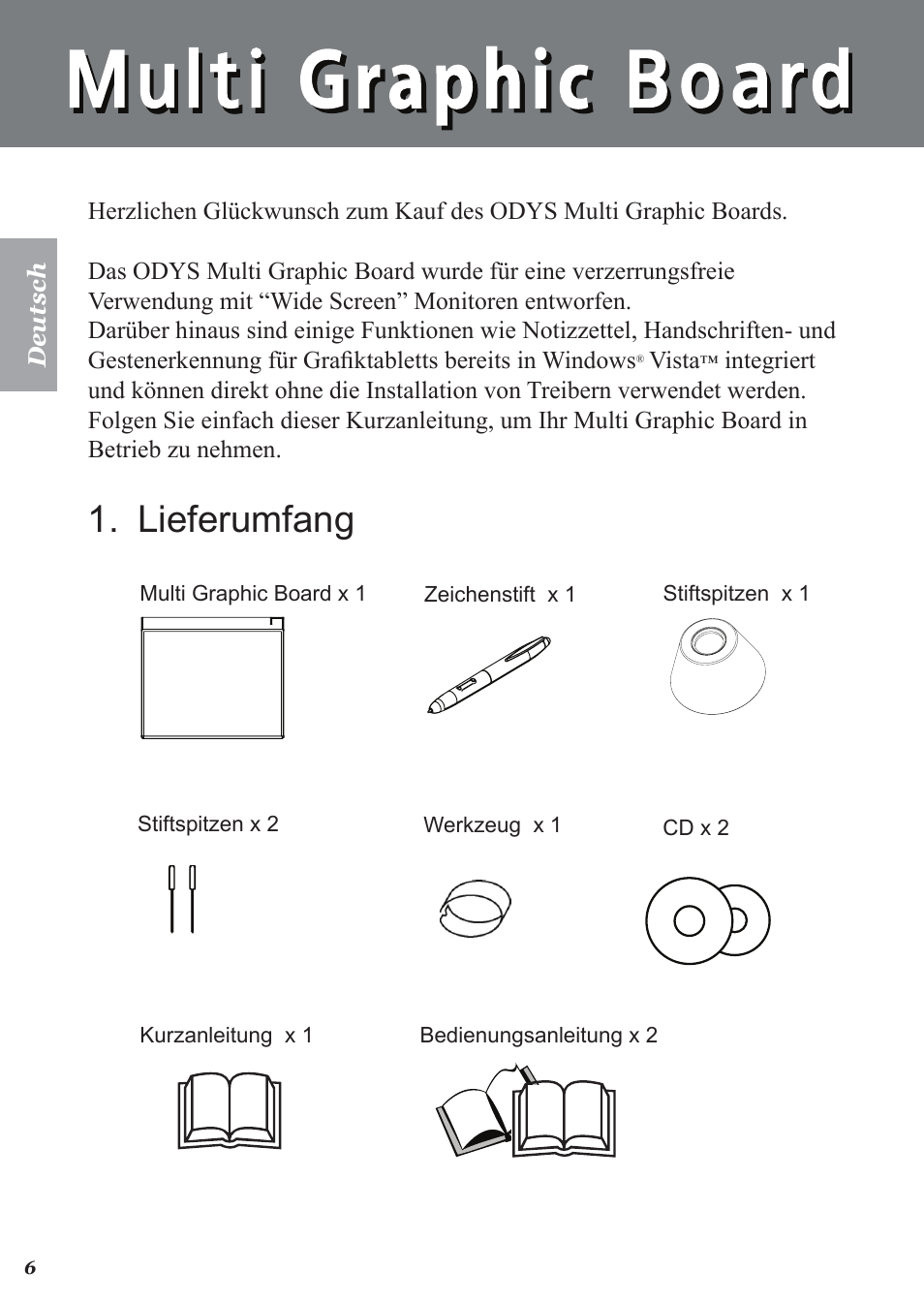 Lieferumfang | Perixx PERITAB-301 User Manual | Page 14 / 61