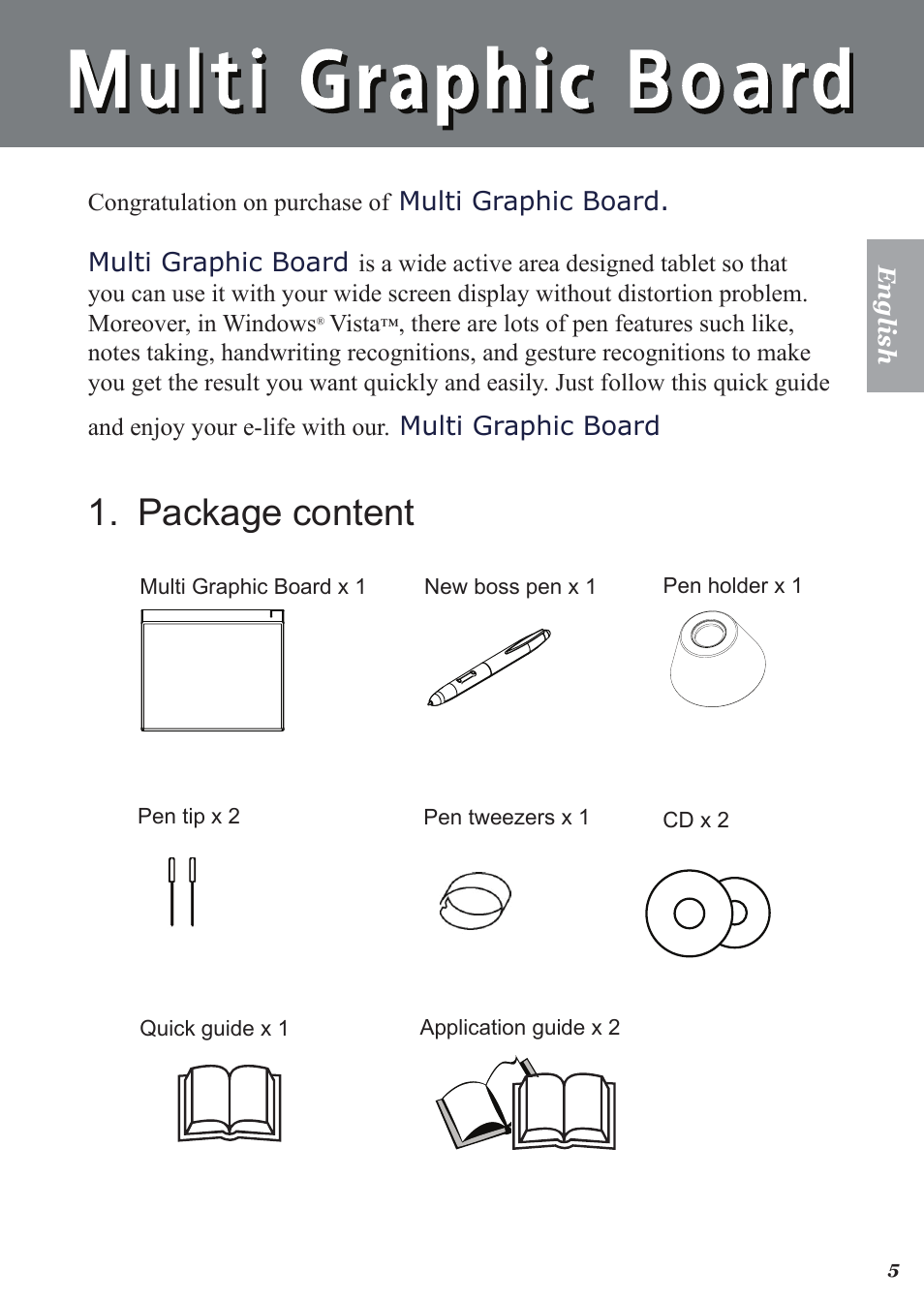 Package content | Perixx PERITAB-301 User Manual | Page 5 / 61