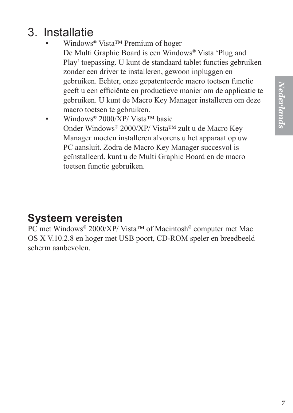 Nstallatie, Systeem vereisten | Perixx PERITAB-301 User Manual | Page 51 / 61