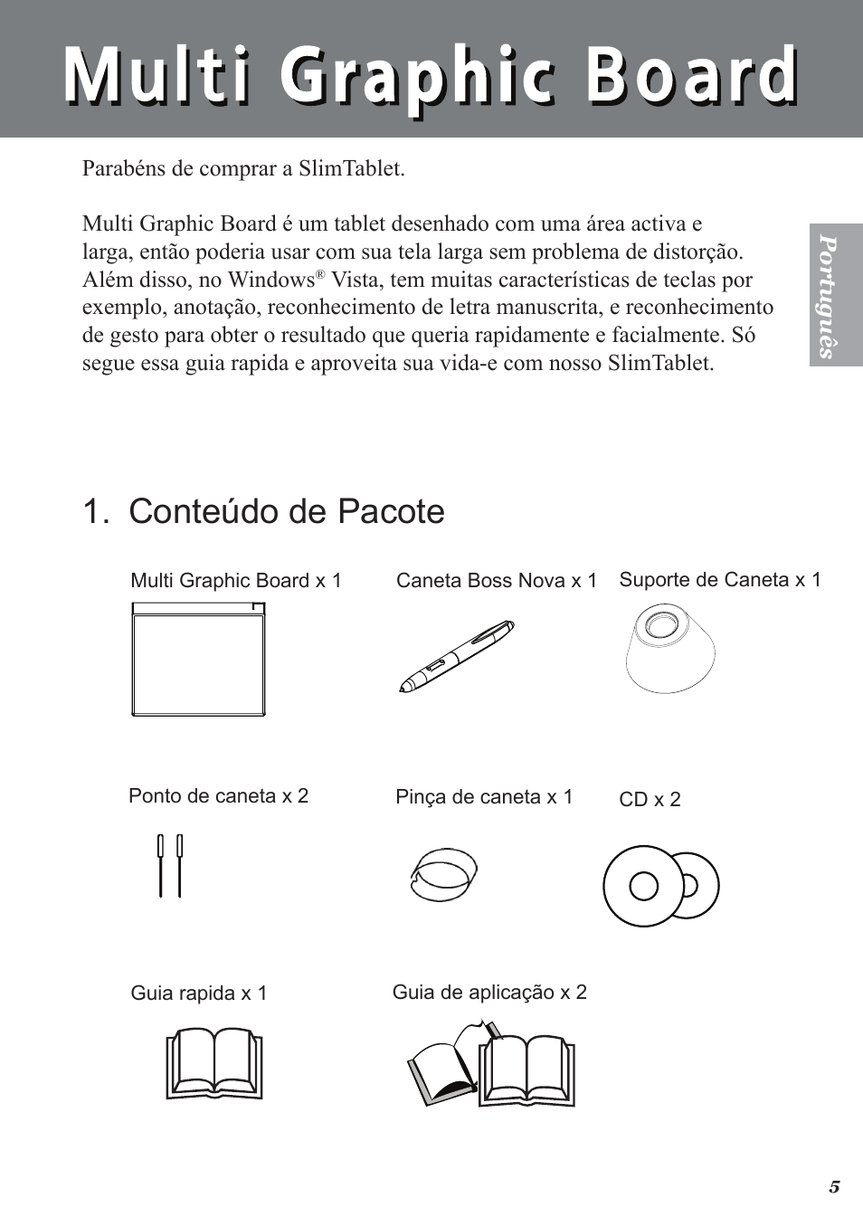 Conteúdo de pacote | Perixx PERITAB-301 User Manual | Page 57 / 61
