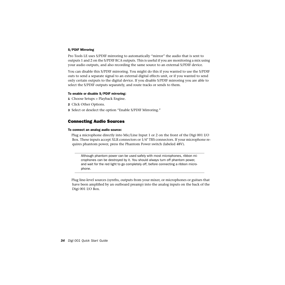 Connecting audio sources | Avid Technology DIGI 1 User Manual | Page 38 / 82