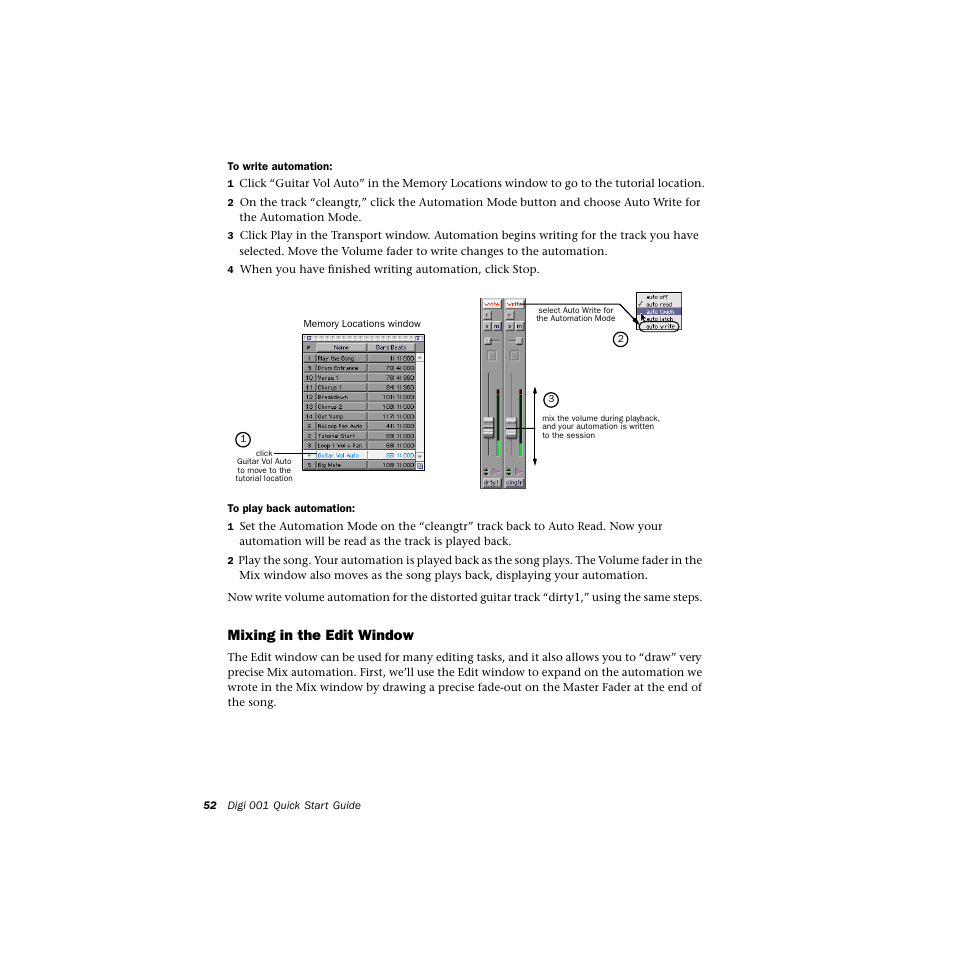 Mixing in the edit window | Avid Technology DIGI 1 User Manual | Page 56 / 82