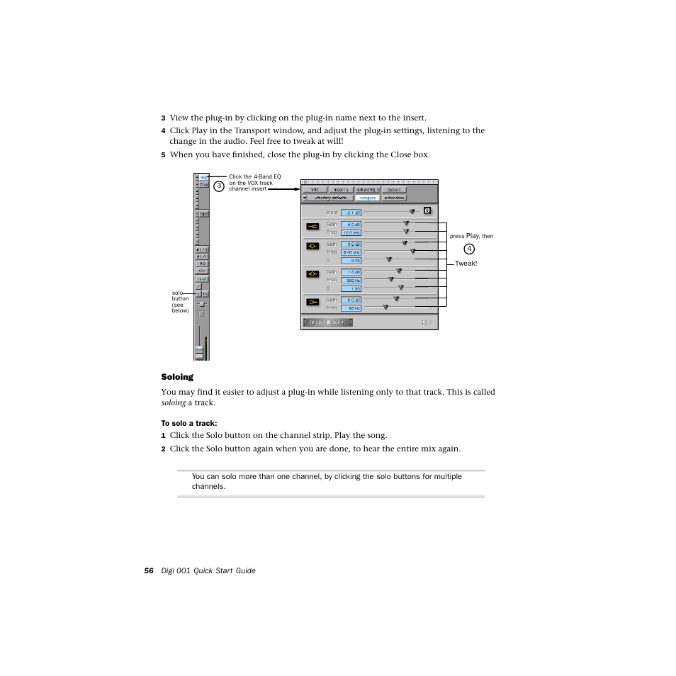 Soloing | Avid Technology DIGI 1 User Manual | Page 60 / 82