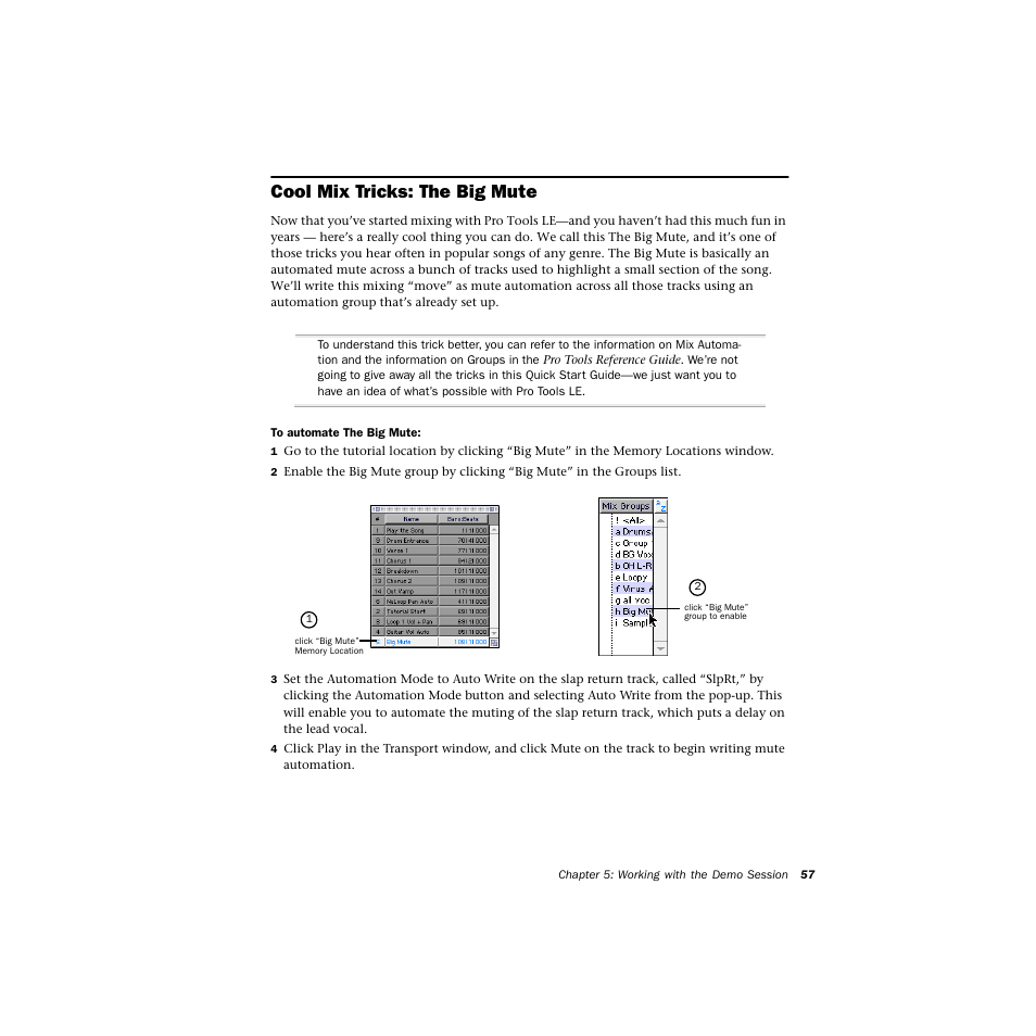 Cool mix tricks: the big mute | Avid Technology DIGI 1 User Manual | Page 61 / 82