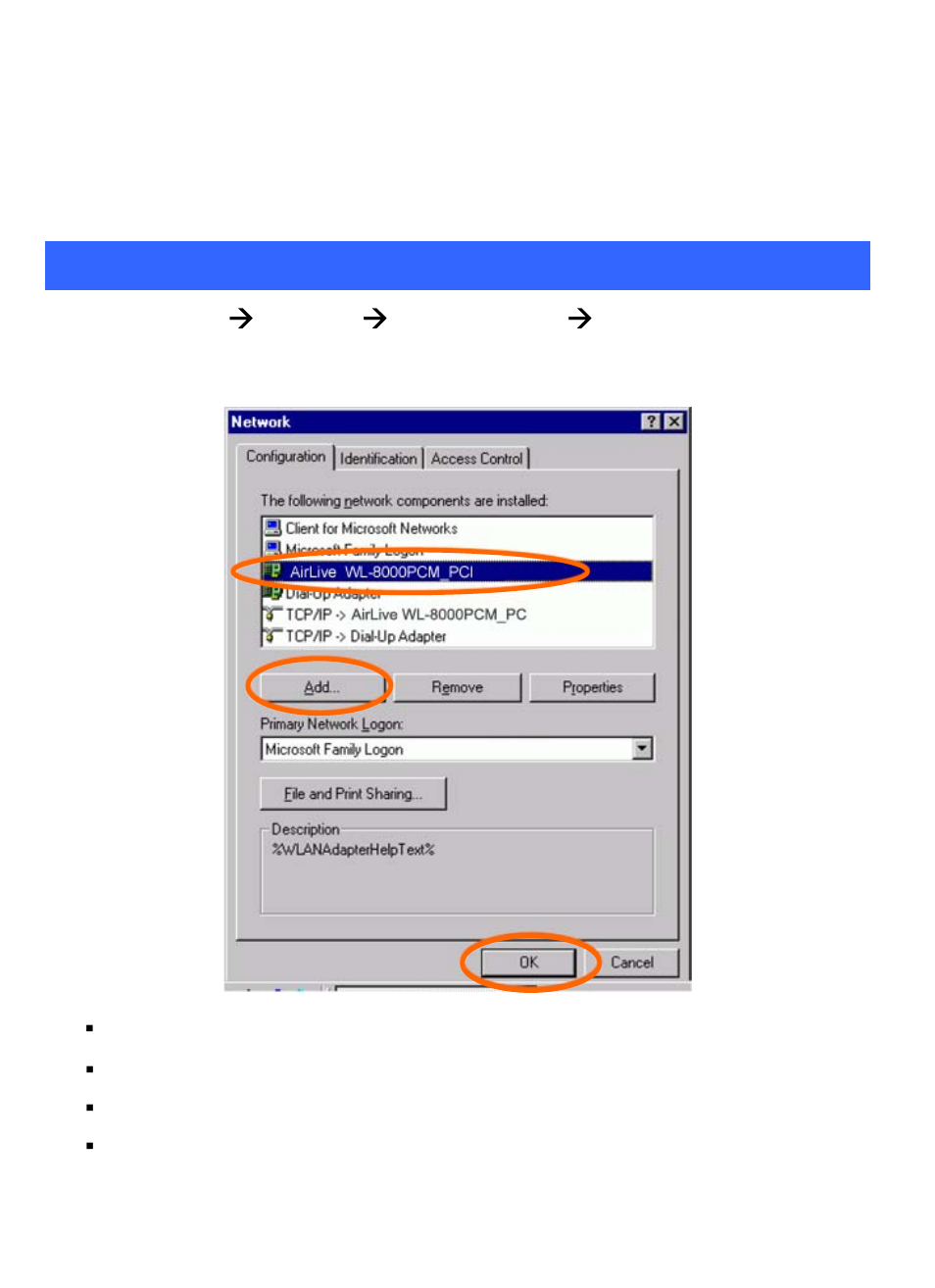 Network connection, In windows 98/me | AirLive WL-8000PCM User Manual | Page 13 / 33