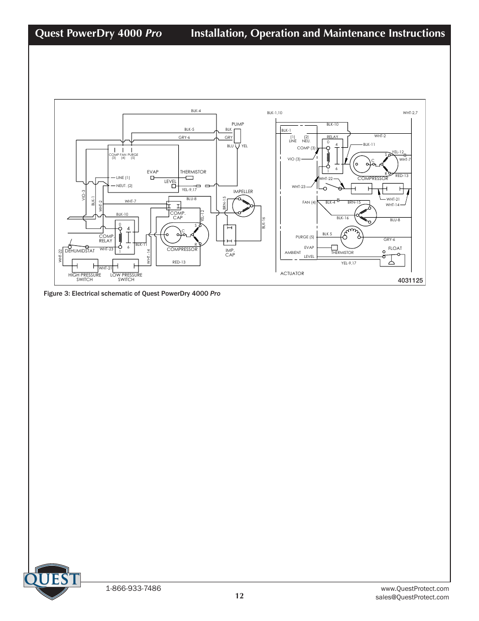 Quest, Therma-stor, Wiring diagram, control board, rds22 | A1 of 1, Released for production | Sunlight Supply Quest PowerDry 4000 Pro Dehumidifier User Manual | Page 12 / 14