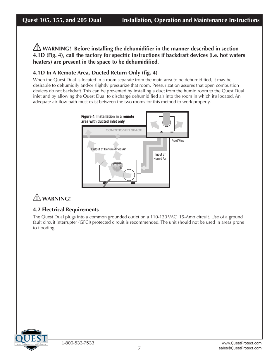 Quest | Sunlight Supply Quest Dual 155 Overhead Dehumidifier User Manual | Page 7 / 15