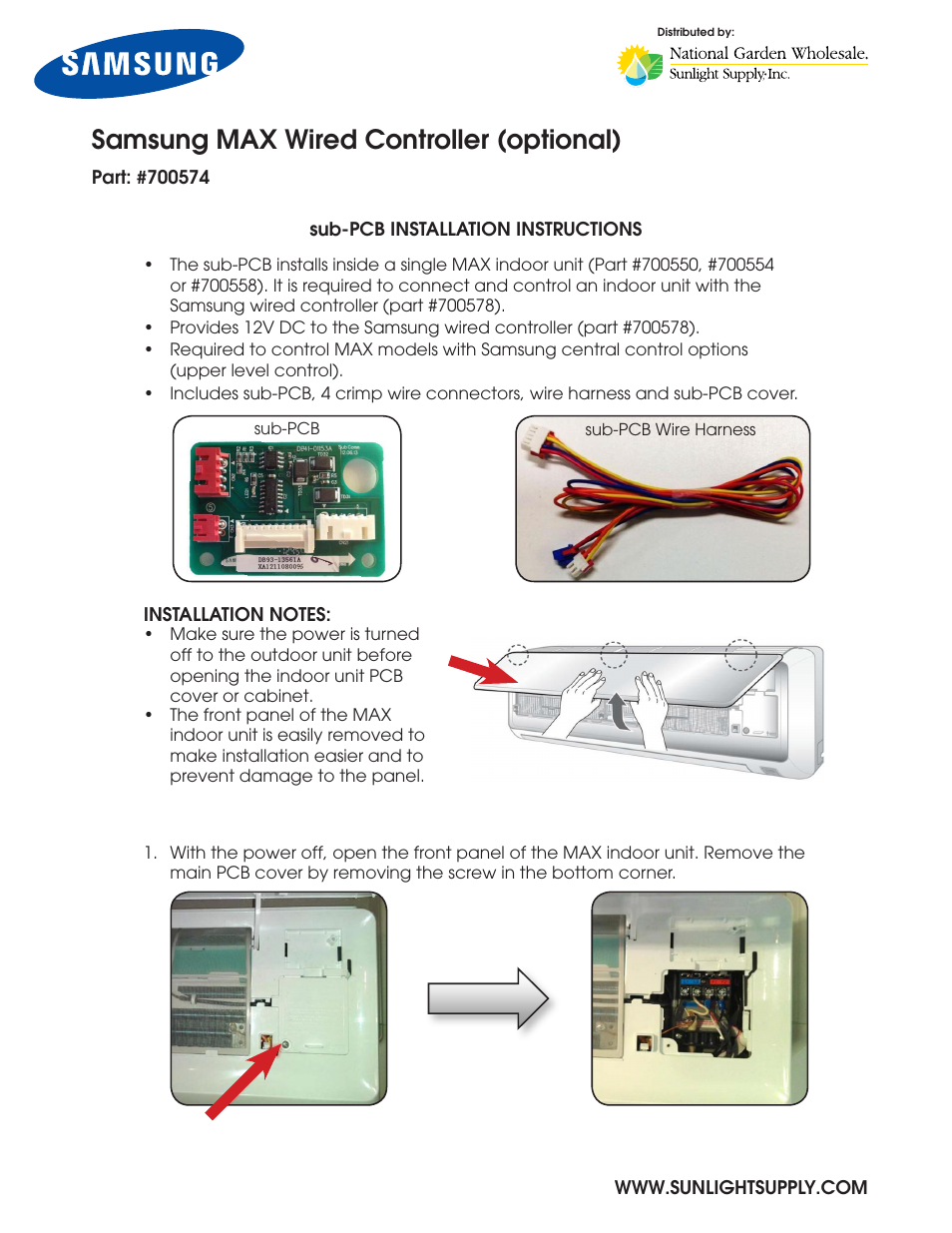 Samsung max wired controller (optional) | Sunlight Supply Samsung Programmable Thermostat for Split Systems User Manual | Page 5 / 10