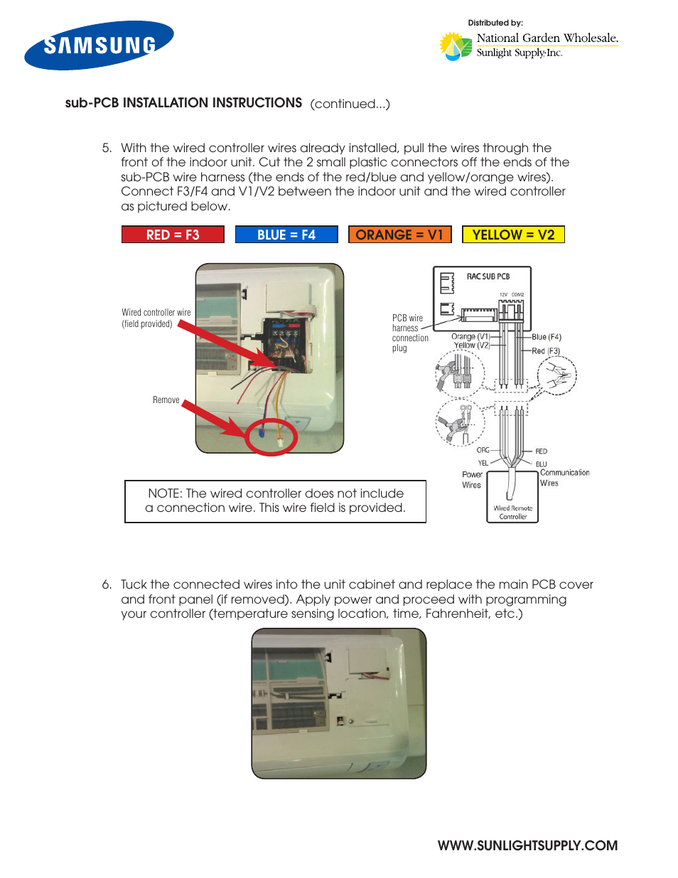 Sunlight Supply Samsung Programmable Thermostat for Split Systems User Manual | Page 7 / 10