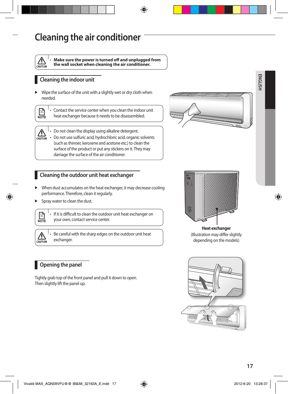 Cleaning the air conditioner | Sunlight Supply Samsung Linesets for Mini Split Systems User Manual | Page 17 / 44