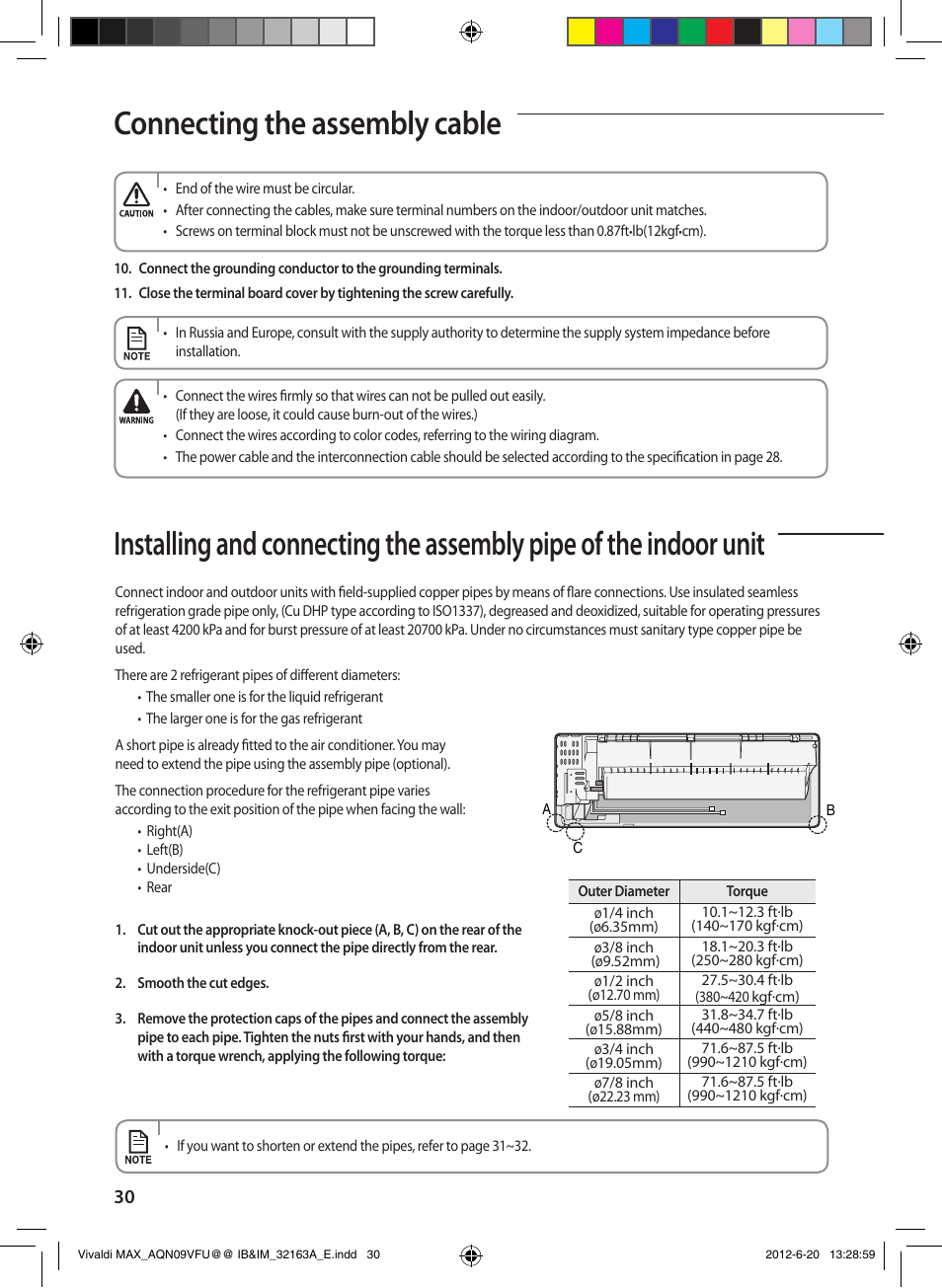 Connecting the assembly cable | Sunlight Supply Samsung Linesets for Mini Split Systems User Manual | Page 30 / 44