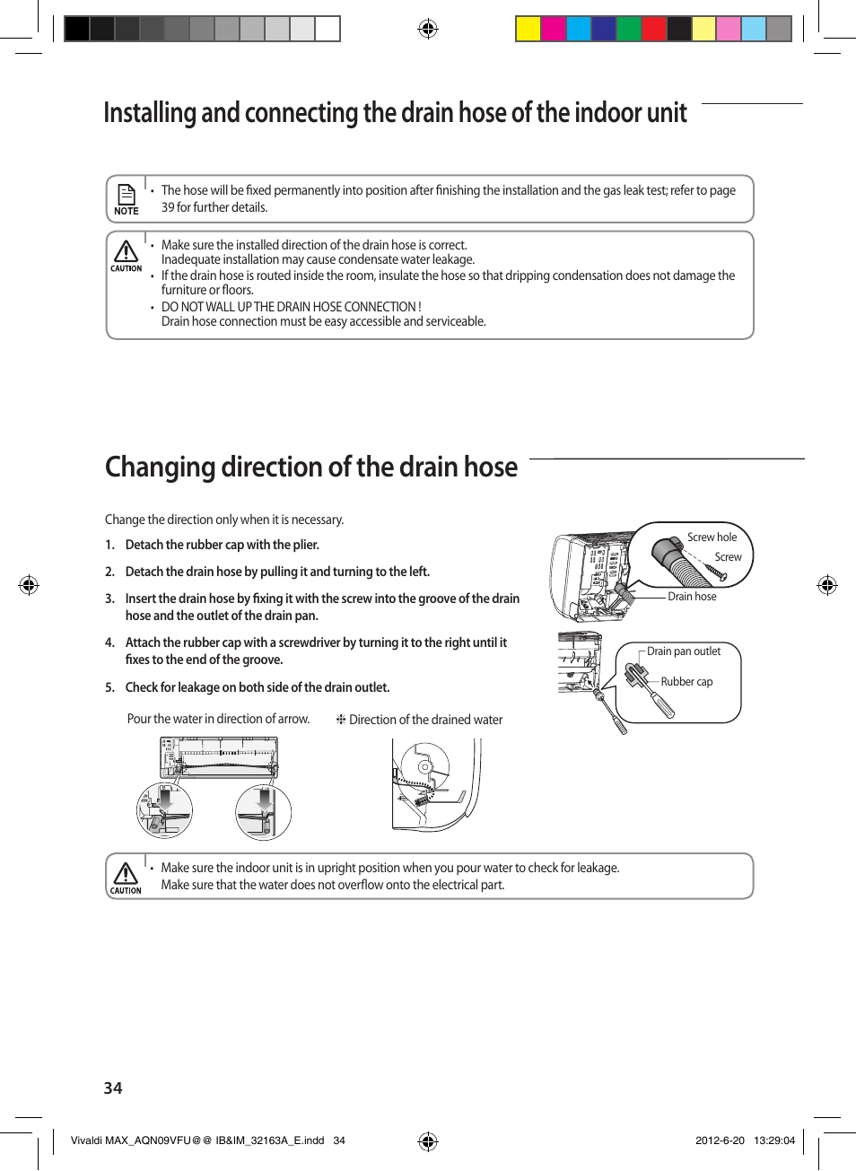 Changing direction of the drain hose | Sunlight Supply Samsung Linesets for Mini Split Systems User Manual | Page 34 / 44