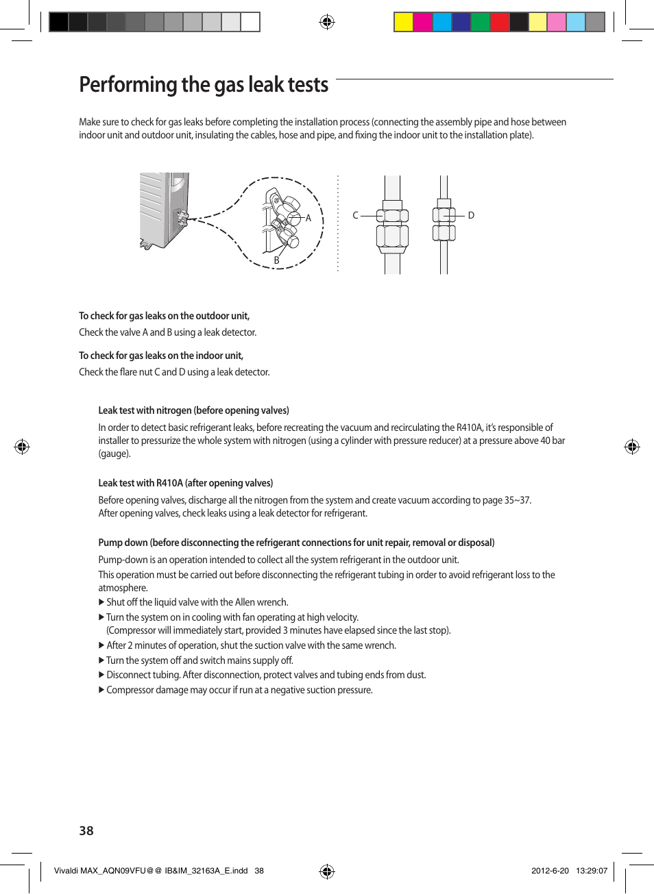 Aa performing the gas leak tests | Sunlight Supply Samsung Linesets for Mini Split Systems User Manual | Page 38 / 44