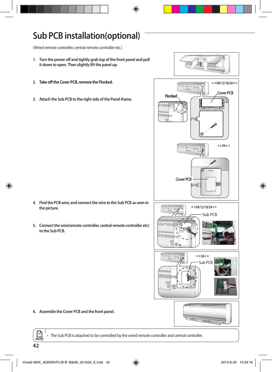 Sub pcb installation(optional) | Sunlight Supply Samsung Linesets for Mini Split Systems User Manual | Page 42 / 44
