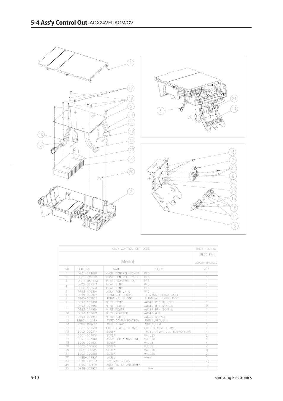 4 ass'y control out | Sunlight Supply Samsung Programmable Thermostat for Split Systems User Manual | Page 43 / 128