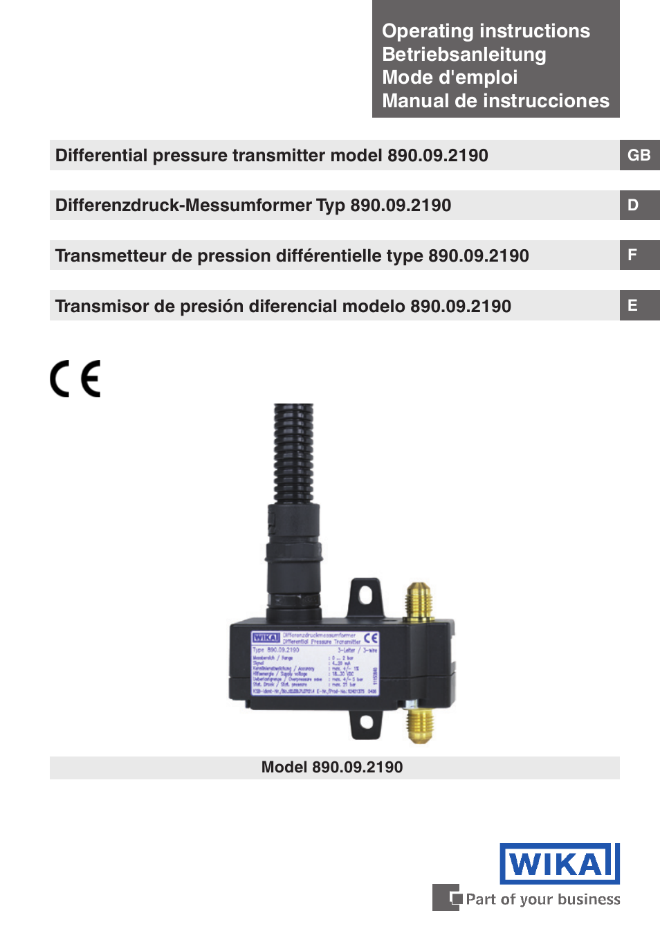 WIKA 890.09.2190 User Manual | 44 pages