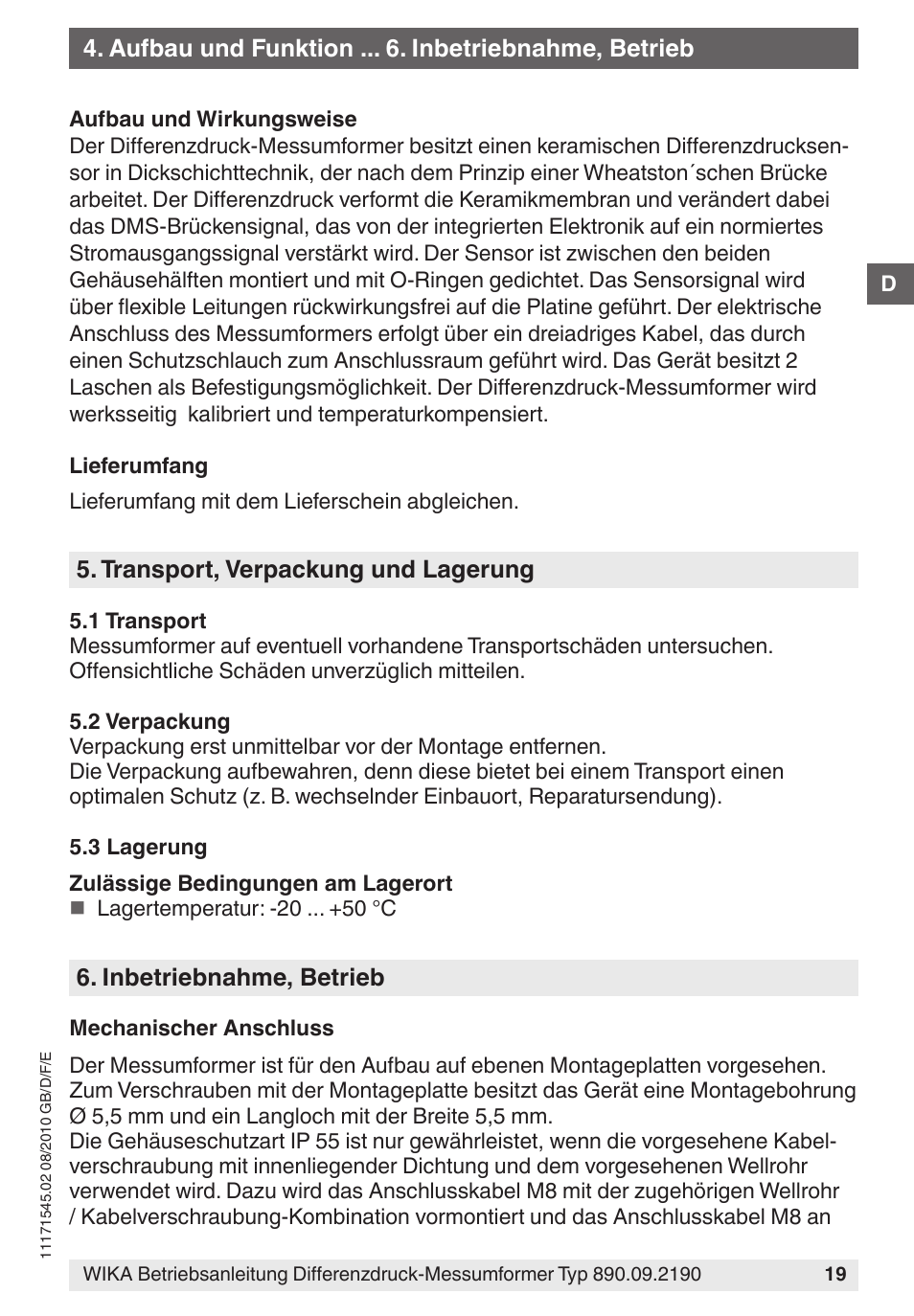 WIKA 890.09.2190 User Manual | Page 19 / 44