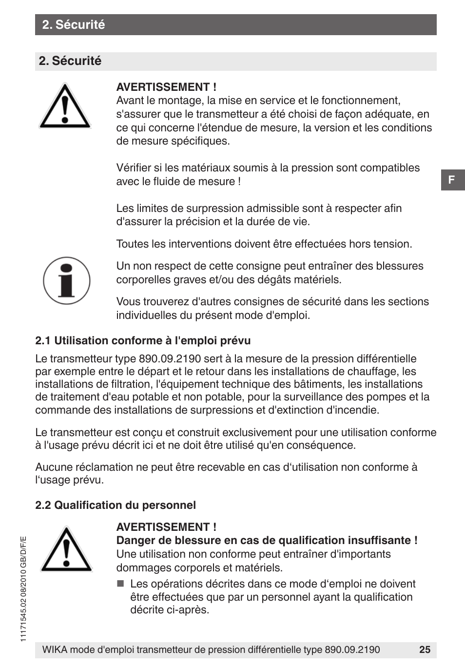 WIKA 890.09.2190 User Manual | Page 25 / 44