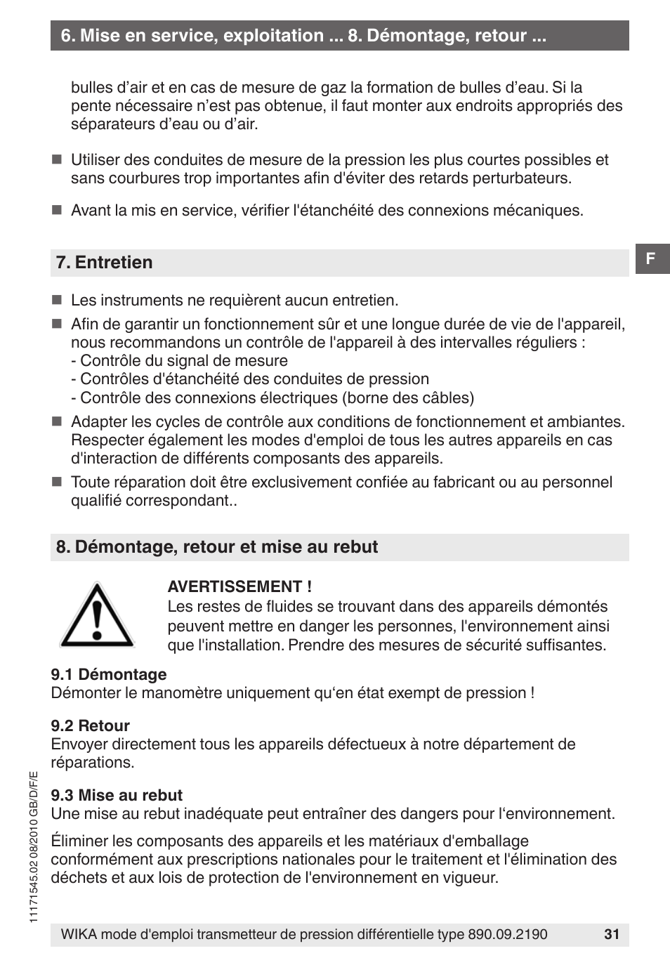 WIKA 890.09.2190 User Manual | Page 31 / 44