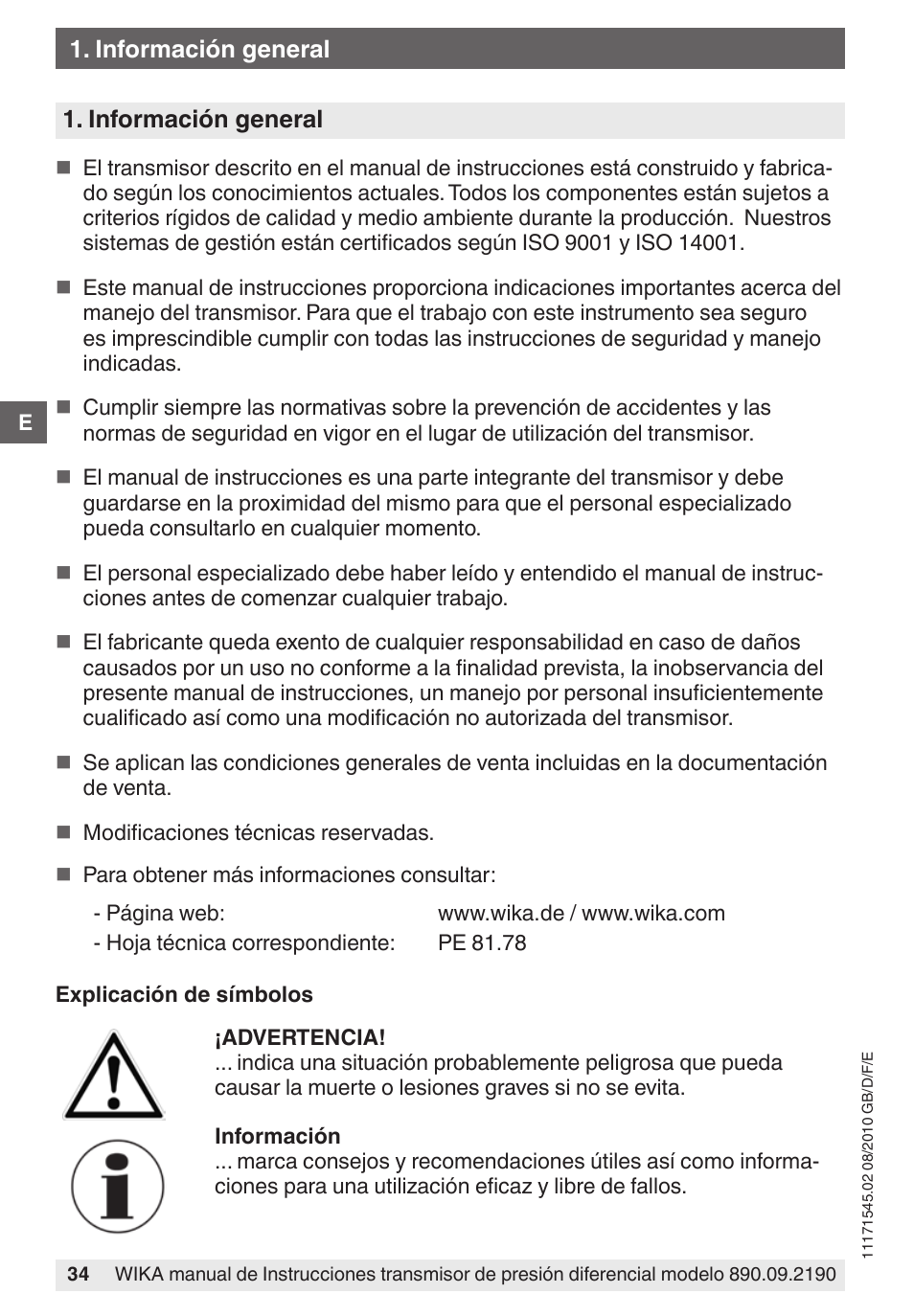 WIKA 890.09.2190 User Manual | Page 34 / 44