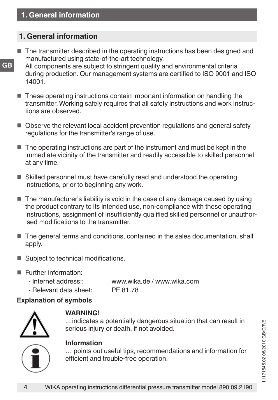 WIKA 890.09.2190 User Manual | Page 4 / 44