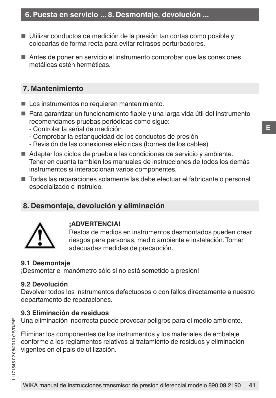 WIKA 890.09.2190 User Manual | Page 41 / 44