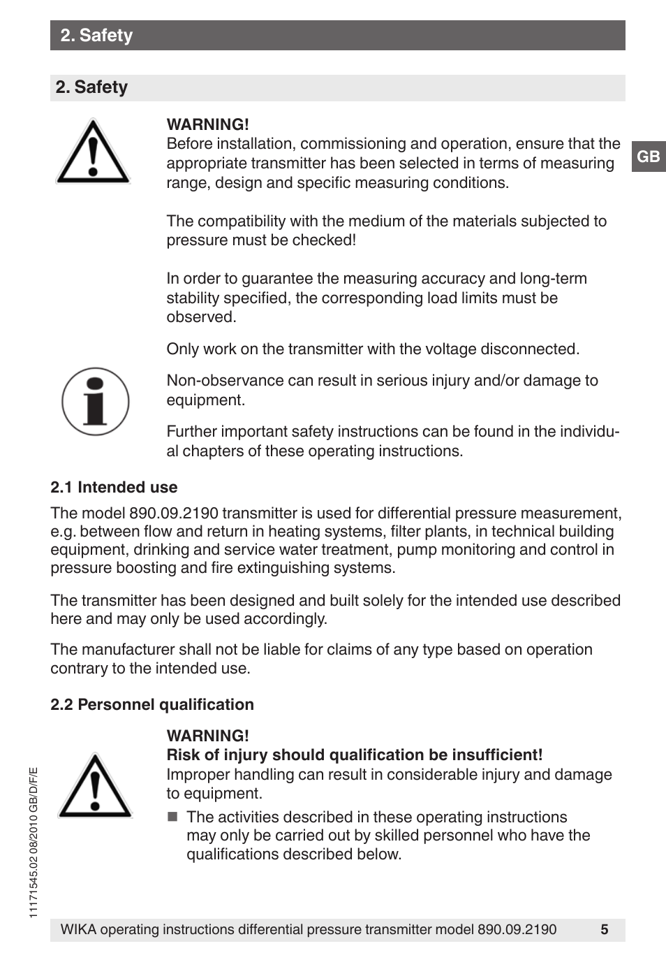 WIKA 890.09.2190 User Manual | Page 5 / 44