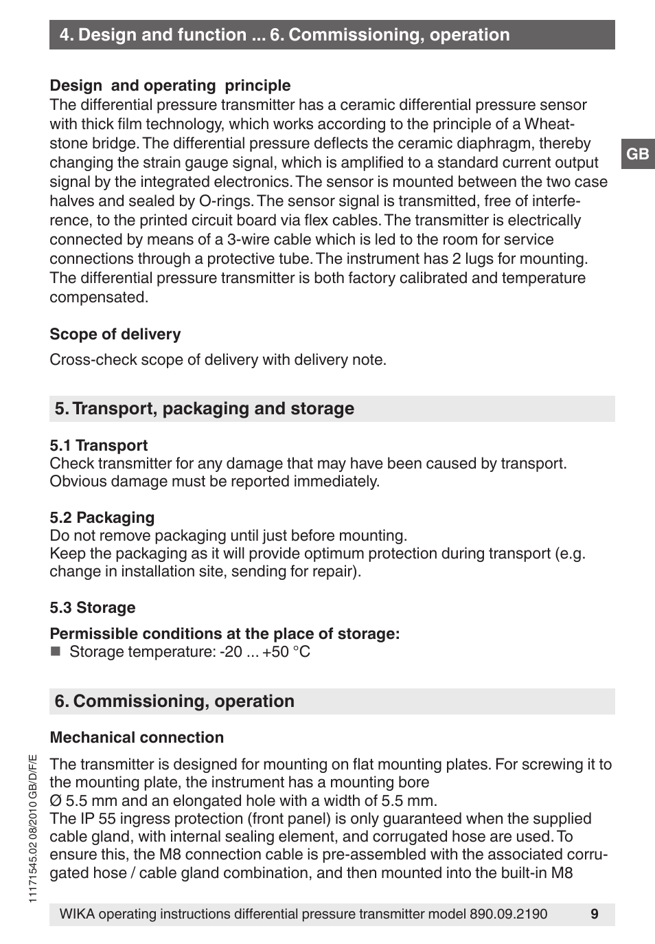 WIKA 890.09.2190 User Manual | Page 9 / 44