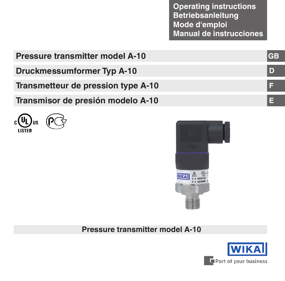 WIKA A-10 User Manual | 96 pages