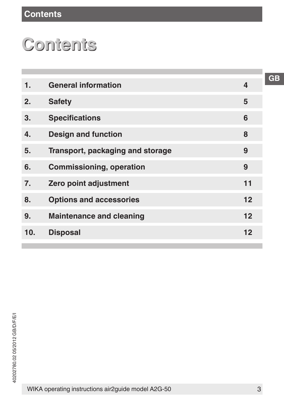 WIKA A2G-50 User Manual | Page 3 / 52