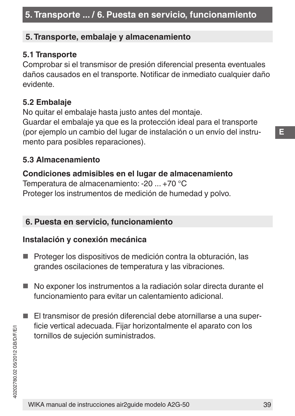 WIKA A2G-50 User Manual | Page 39 / 52