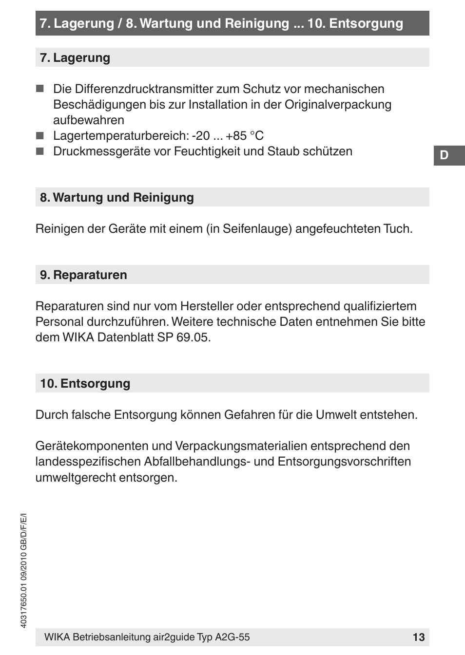 WIKA A2G-55 User Manual | Page 13 / 36