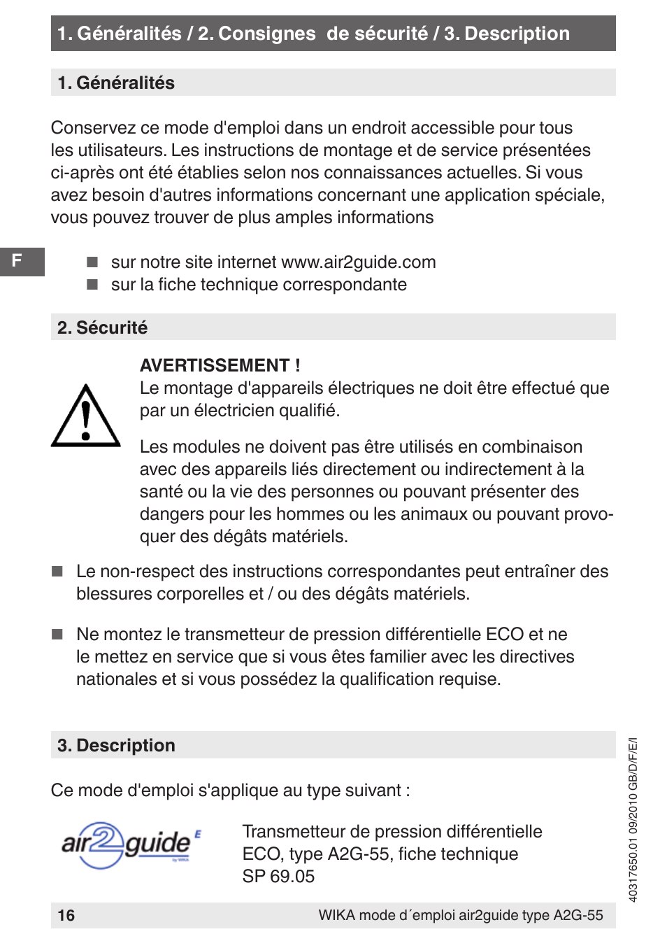 WIKA A2G-55 User Manual | Page 16 / 36